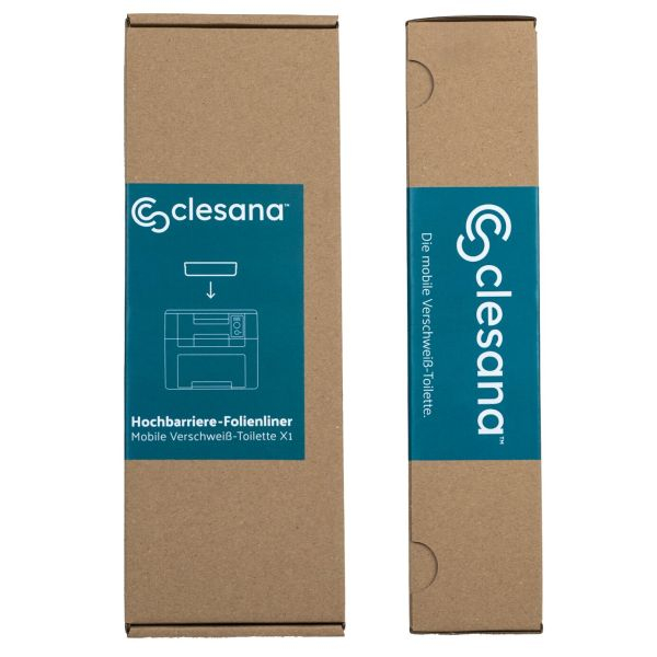 Toilettenbeutel mit Barrierefolie, Folienliner für Clesana X1